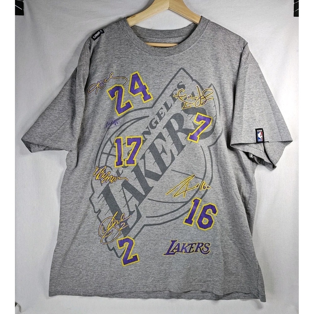 Kobe Vintage Lakers UNK NBA Los Angeles Signatures Bryant Lamar Bynum XXL Men's